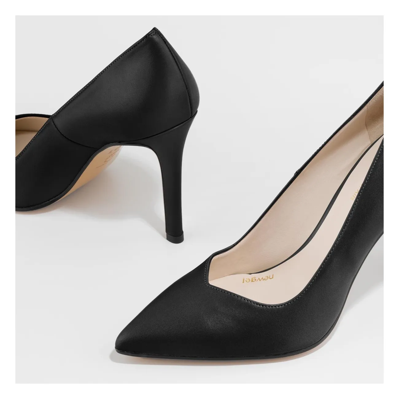 Escarpins Victory en cuir lisse noir, talon haut et semelle gel | LODI Chaussures pour femmes en ligne