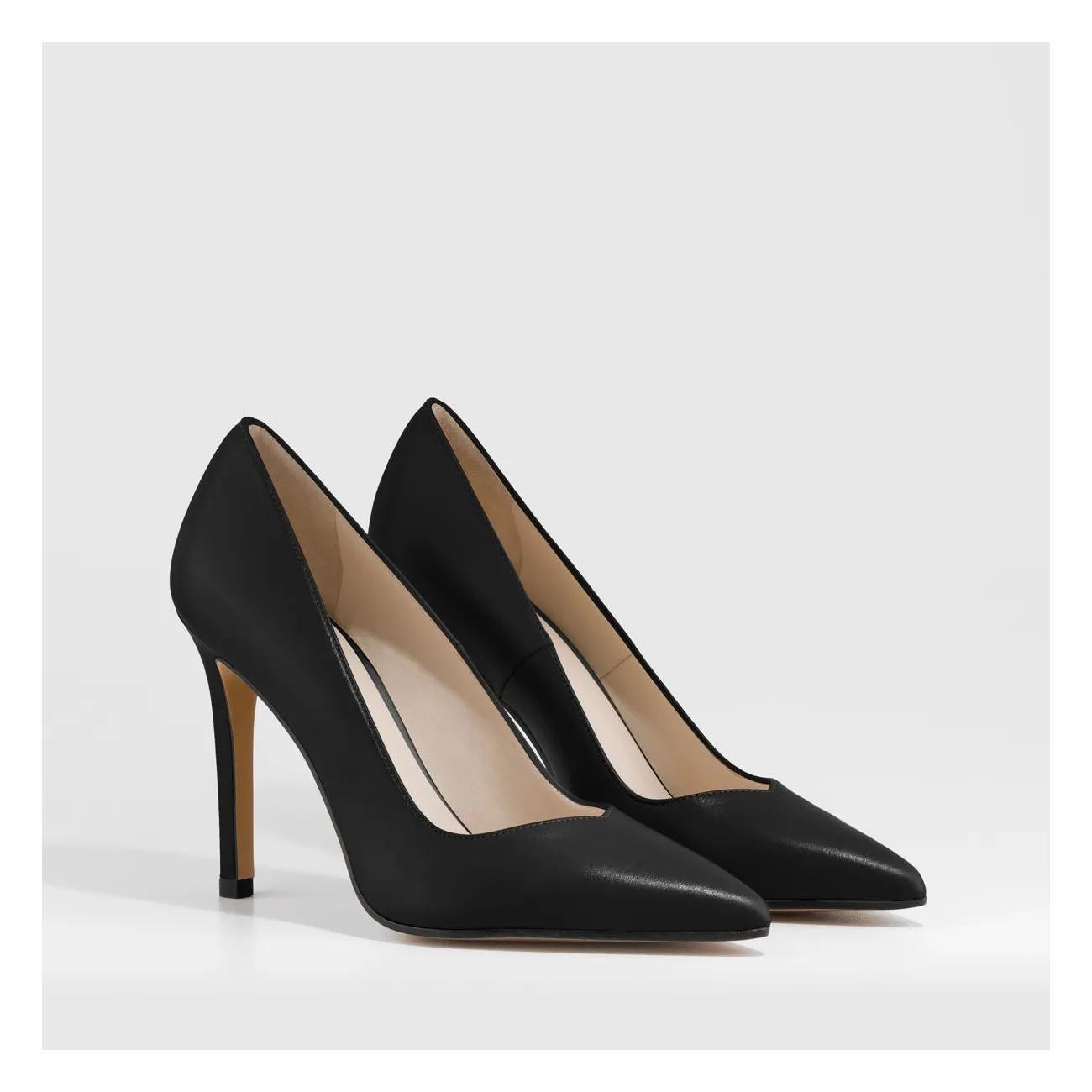 Escarpins Victory en cuir lisse noir, talon haut et semelle gel | LODI Chaussures pour femmes en ligne