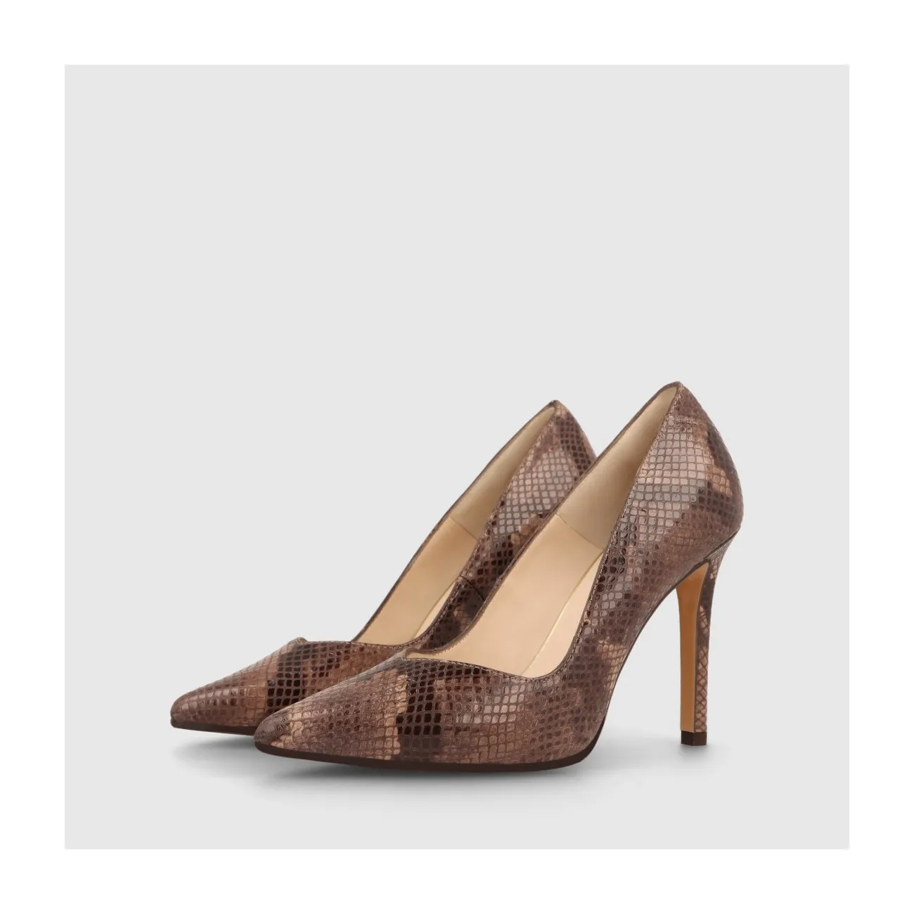 Escarpins Victory-sr en cuir avec imprimé animal marron | LODI Chaussures pour femme en ligne.