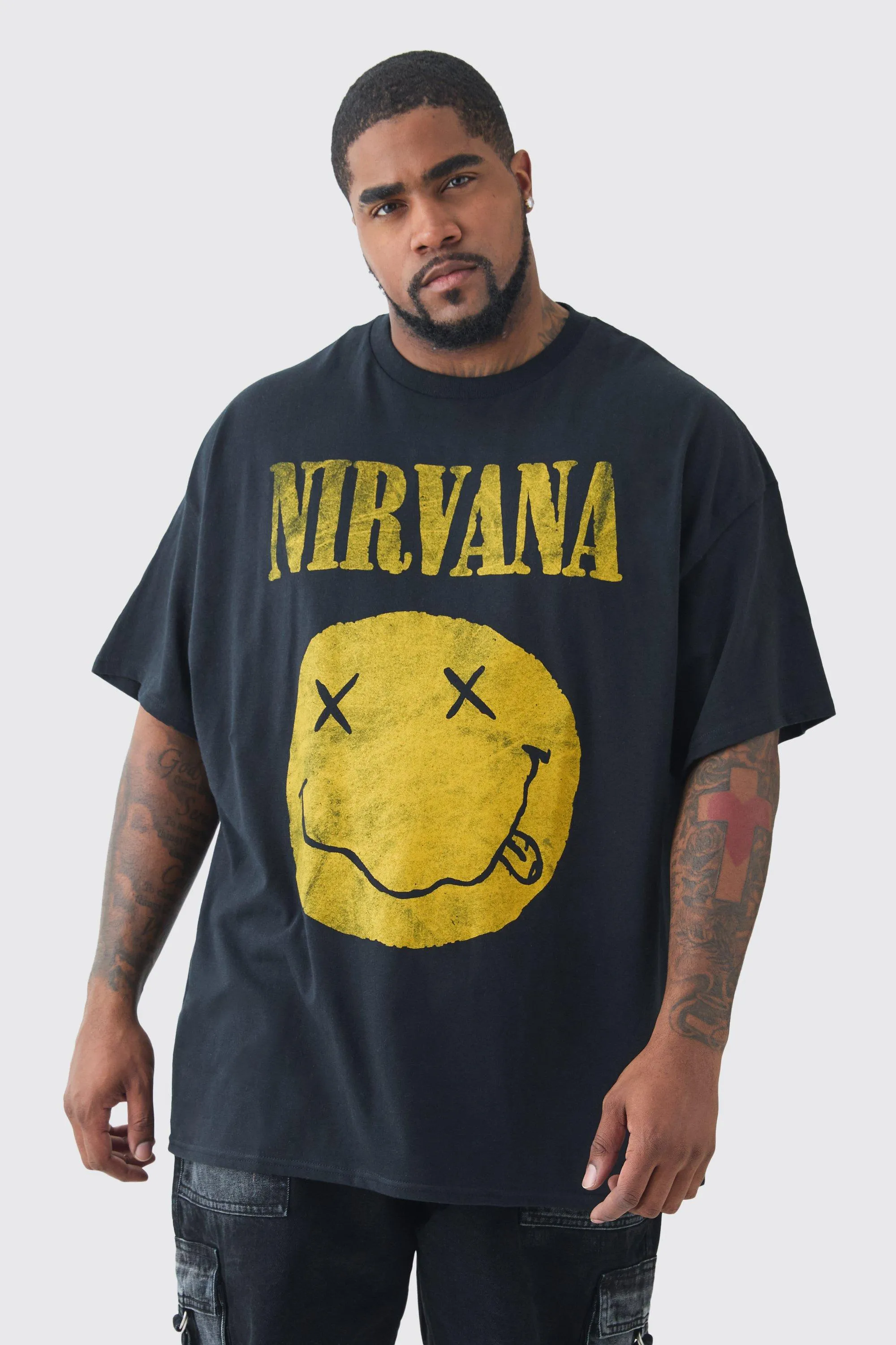 Grande taille - T-shirt à imprimé Nirvana