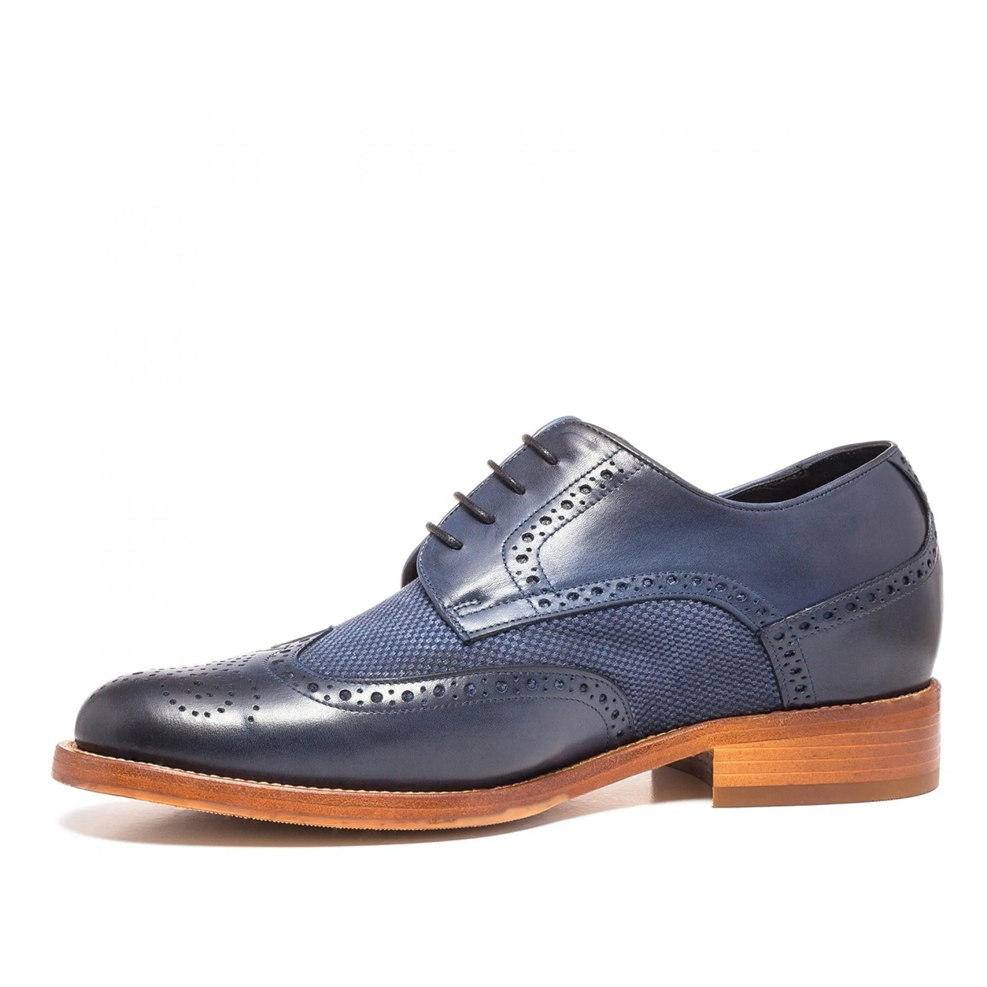 Hoxton - Classiques chaussures rehaussantes en Mélange cuir/tissu de 6 cm à 8 cm en plus