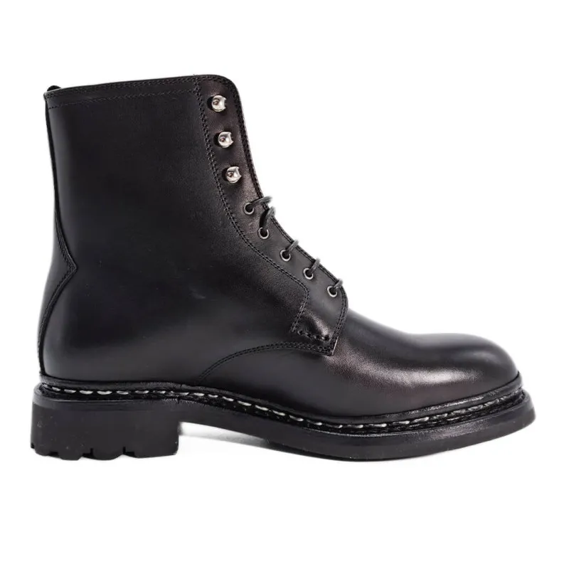 La boots biker moderne en cuir noir - Heschung - Scarpe chaussures