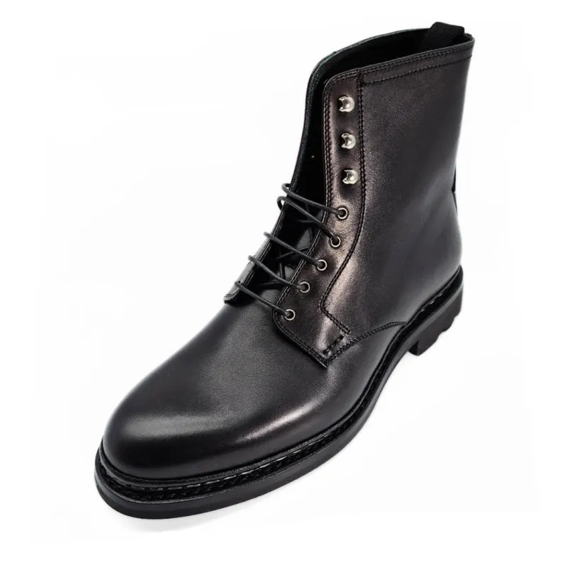 La boots biker moderne en cuir noir - Heschung - Scarpe chaussures