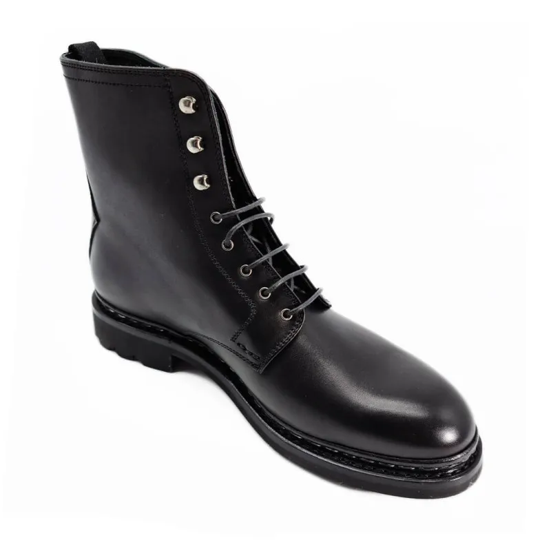 La boots biker moderne en cuir noir - Heschung - Scarpe chaussures