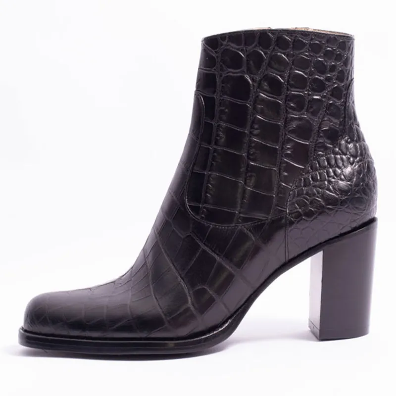 La boots en cuir FREE LANCE, imprimé crocodile - Scarpe chaussures