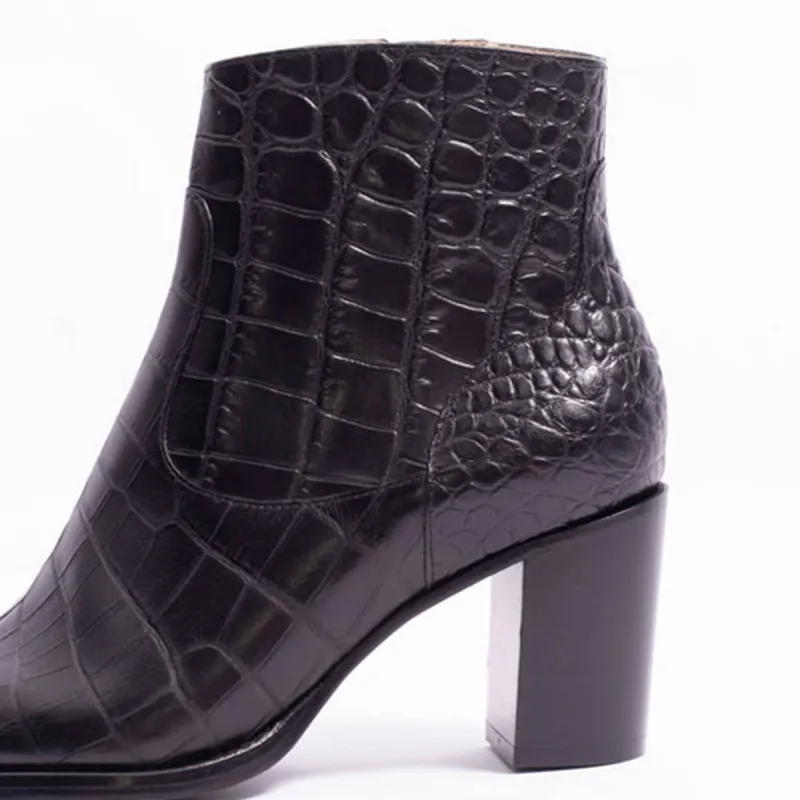 La boots en cuir FREE LANCE, imprimé crocodile - Scarpe chaussures