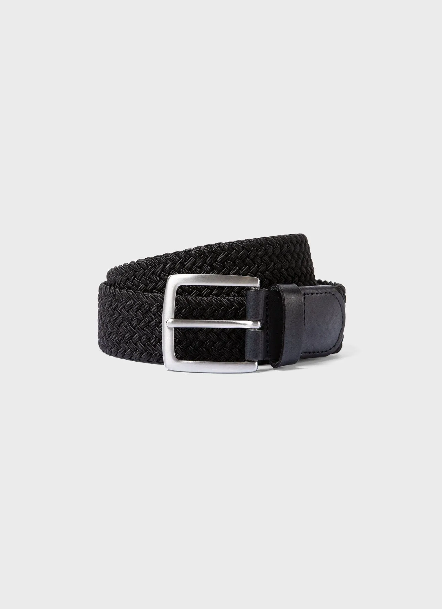 Men's Elasticated Braided Belt in Black