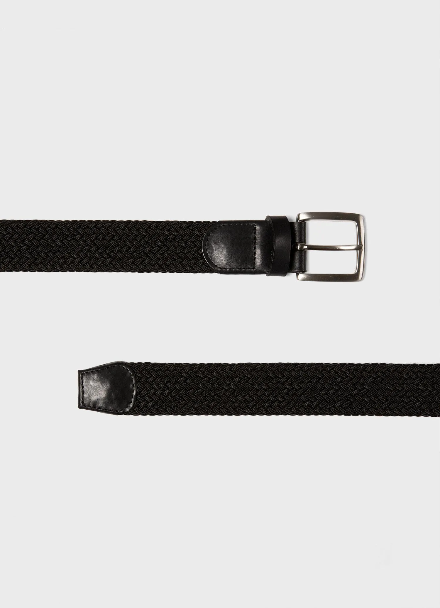 Men's Elasticated Braided Belt in Black