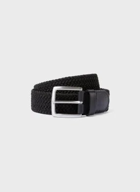 Men's Elasticated Braided Belt in Black