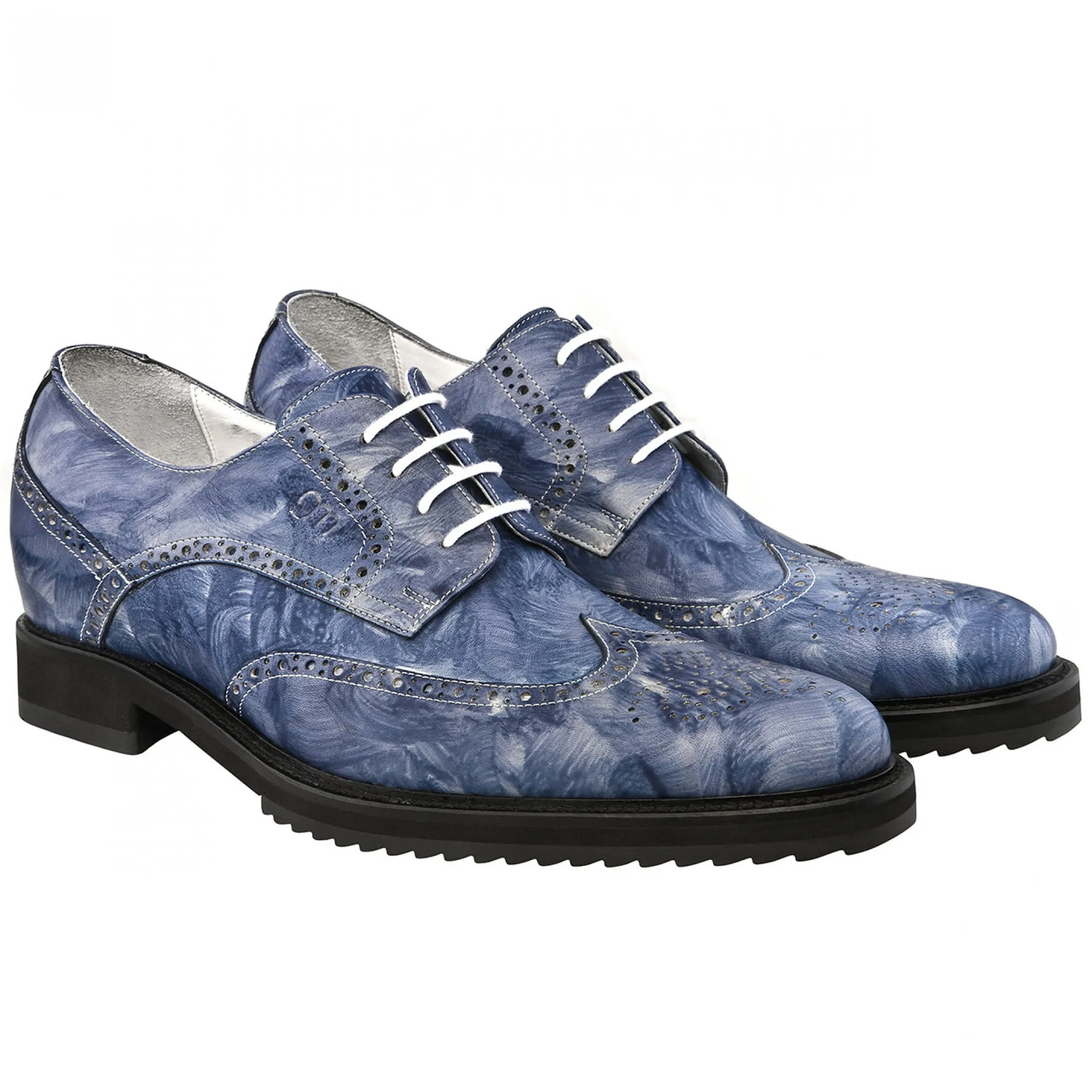 Monet - Classiques chaussures rehaussantes en Cuir Pleine Fleur de 6 cm à 8 cm en plus