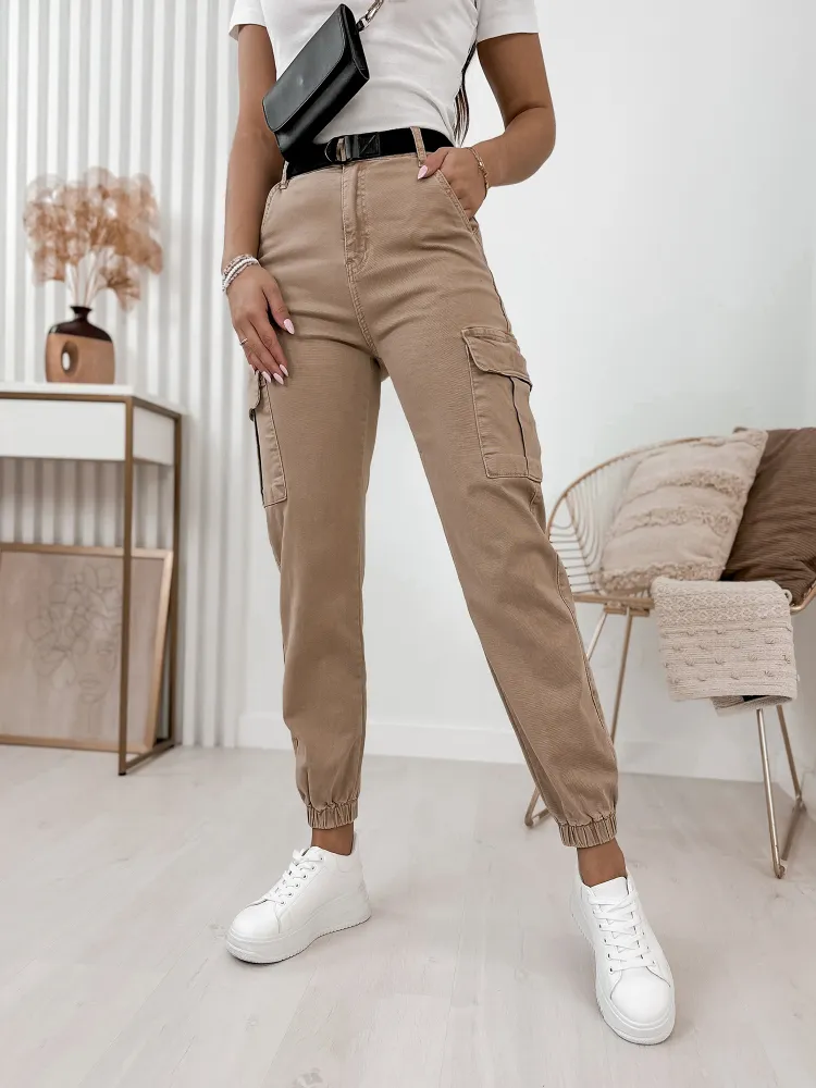 PANTALON BANDI BEIGE FONCÉ