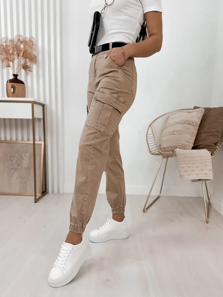 PANTALON BANDI BEIGE FONCÉ