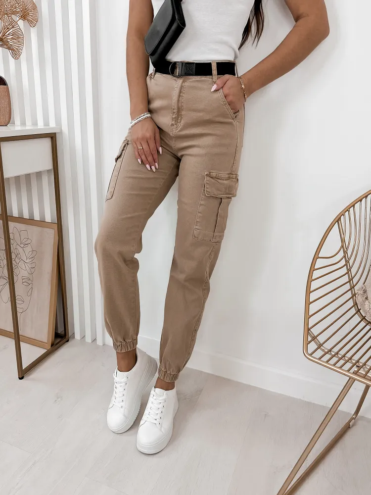 PANTALON BANDI BEIGE FONCÉ