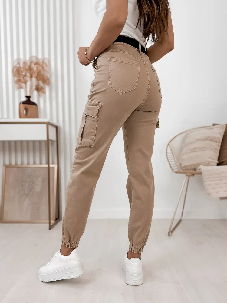 PANTALON BANDI BEIGE FONCÉ