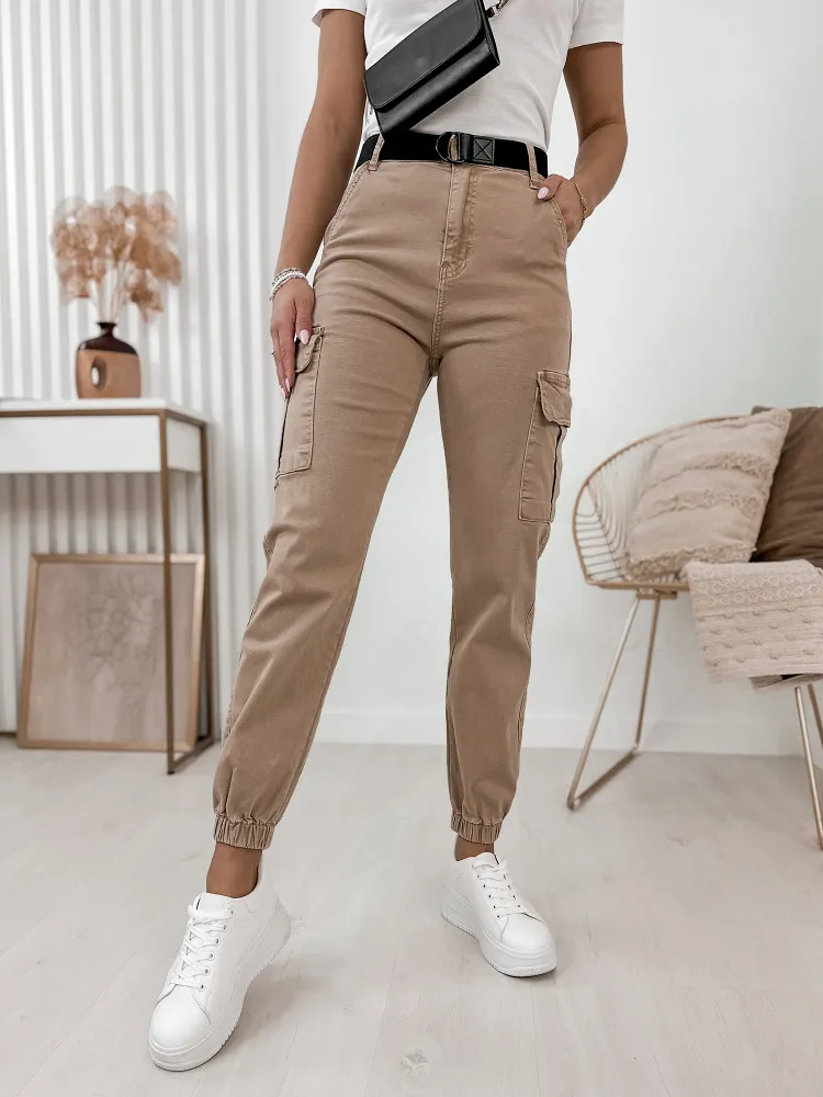 PANTALON BANDI BEIGE FONCÉ