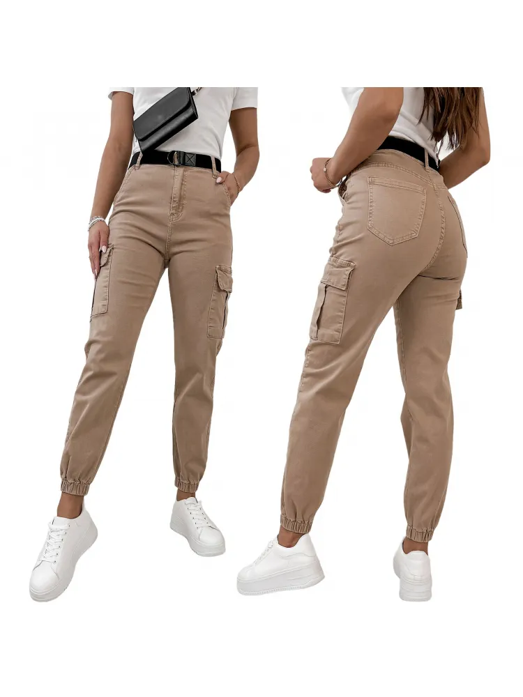 PANTALON BANDI BEIGE FONCÉ