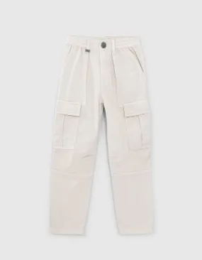 Pantalon BATTLE beige taille élastiquée garçon