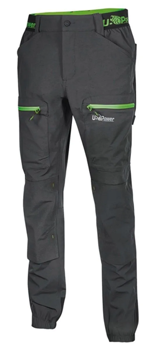 Pantalon de travail - Homme - UPFU267 - gris asphalte et vert 