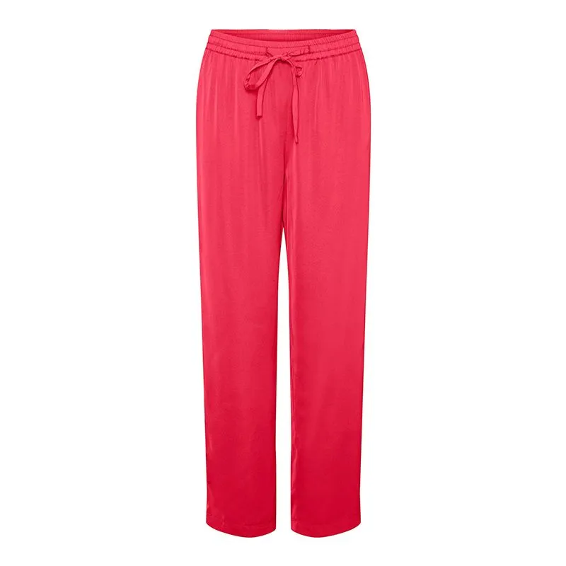 Pantalon fluide droit rouge Femme PIECES à prix dégriffé ! | 