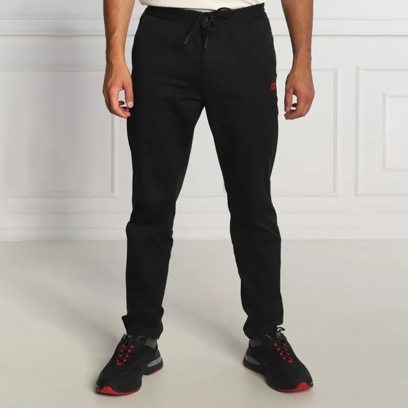 Pantalon HUGO Gyte223W slim à cordon de serrage Noir