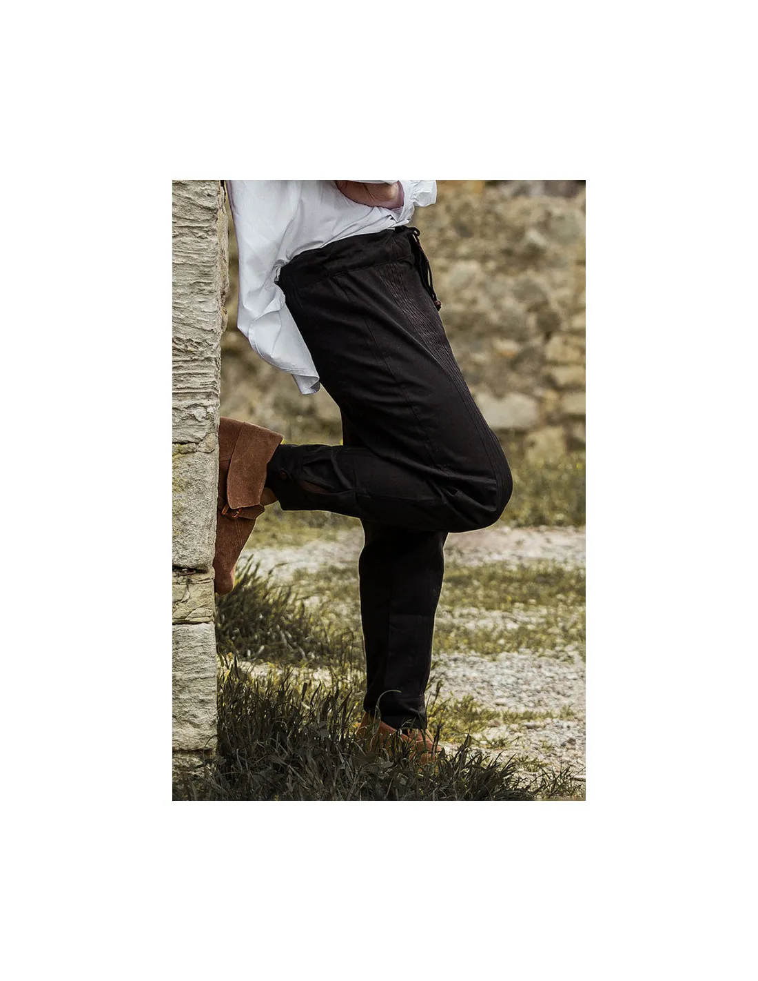 Pantalon médiéval coupe droite, couleur noir ⚔️ Boutique Épées