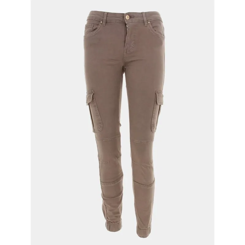 Pantalon slim dyli beige femme - Le Temps Des Cerises | wimod