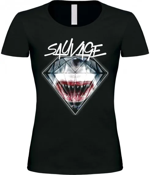 SAUVAGE - T-SHIRT FEMME NOIR SHARK