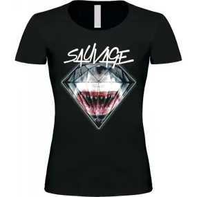 SAUVAGE - T-SHIRT FEMME NOIR SHARK