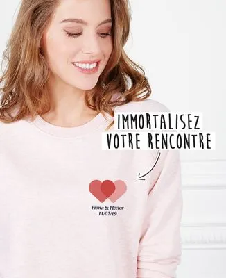 Sweatshirt homme Date de rencontre imprimé personnalisé