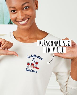 Sweatshirt homme La belle vie à brodé personnalisé