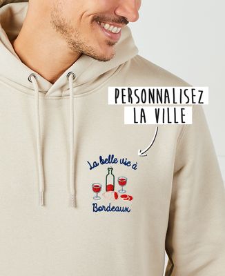 Sweatshirt homme La belle vie à brodé personnalisé