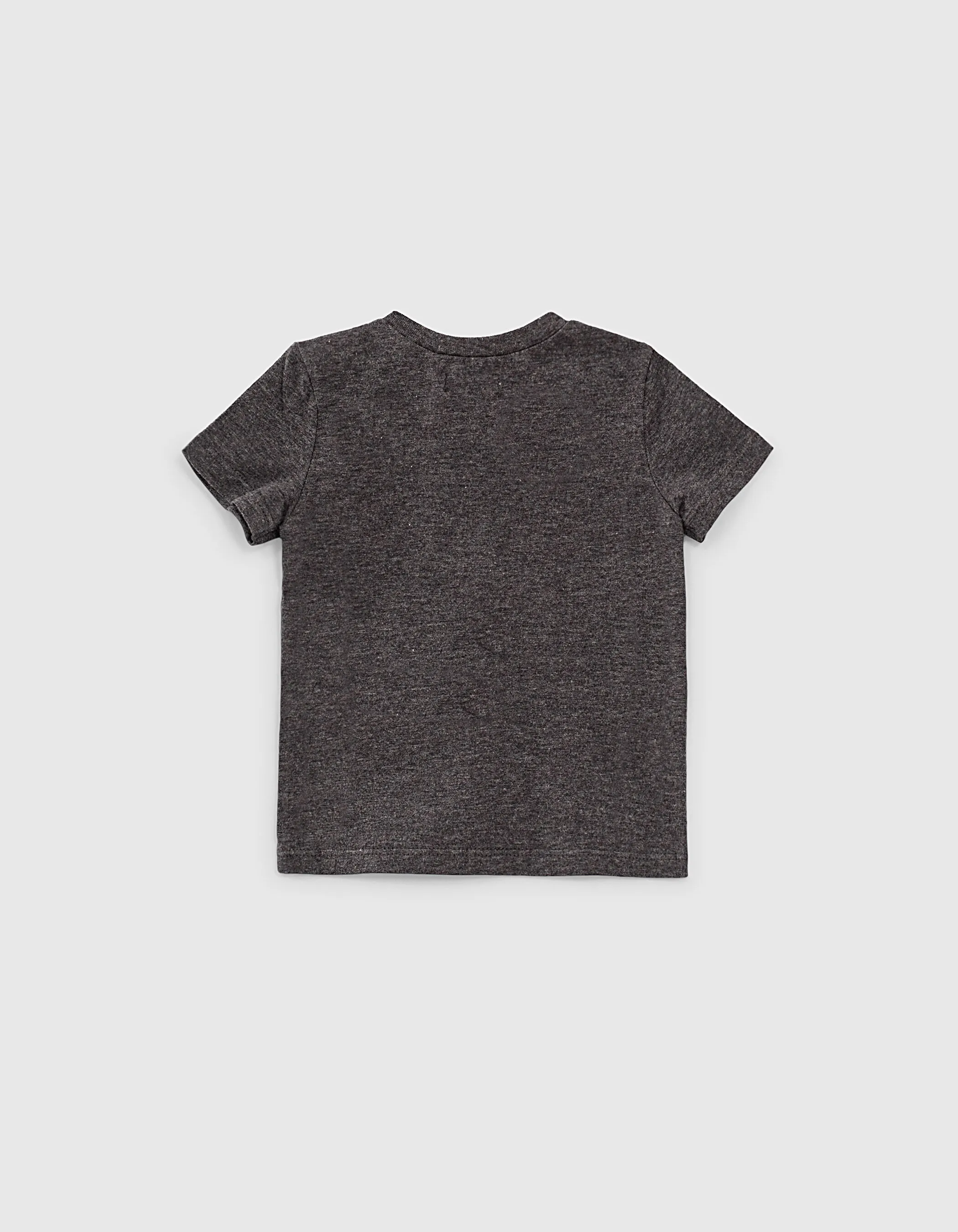 T-shirt gris tête de mort brodée bio bébé garçon 