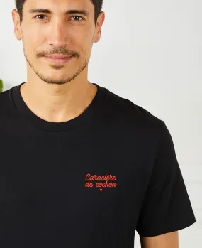 T-Shirt homme Caractère de cochon (brodé)