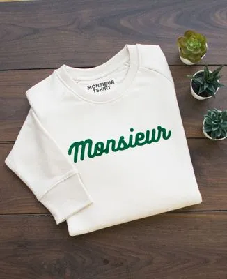 T-Shirt homme Monsieur (effet velours vert)