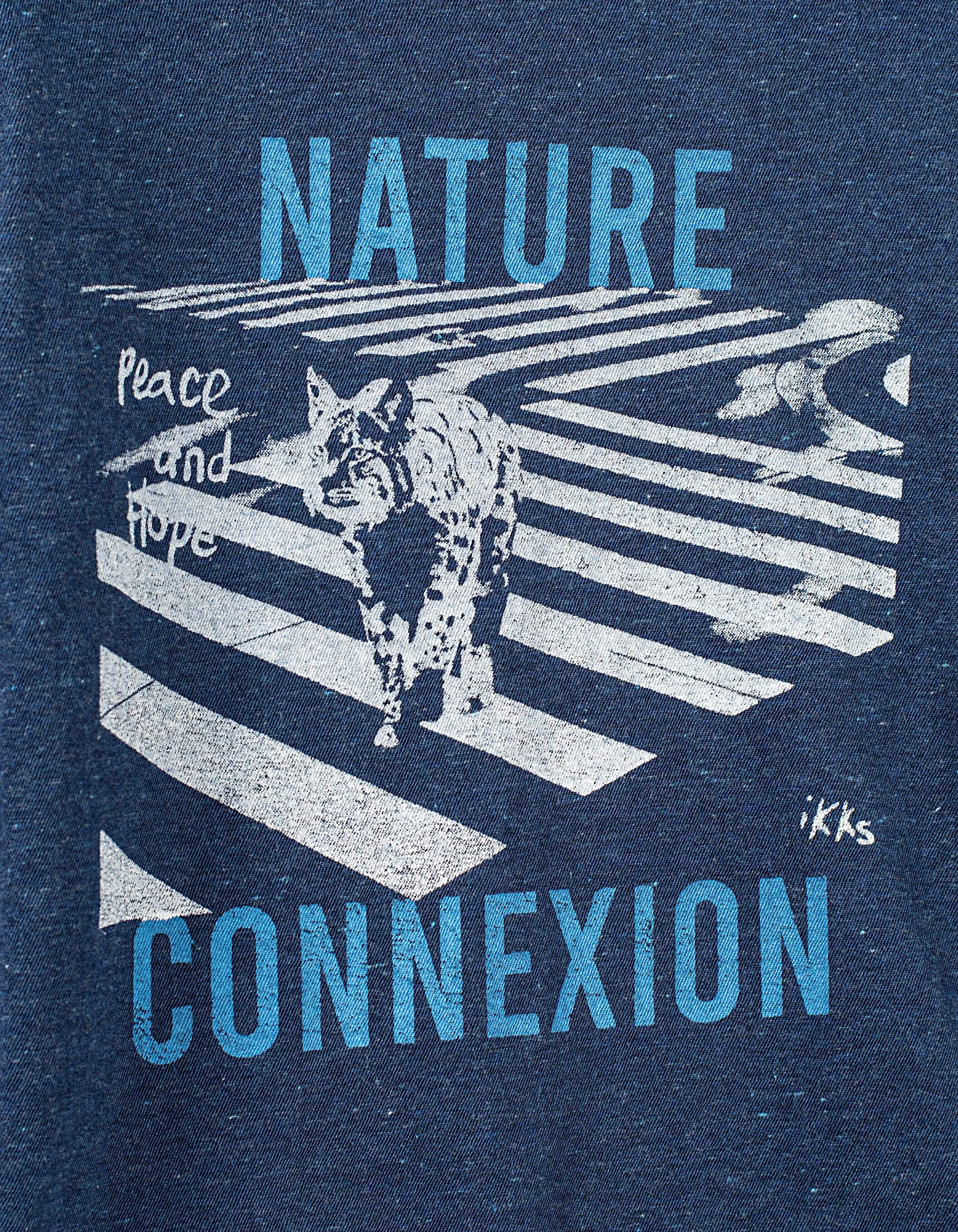 T-shirt indigo à visuel lynx en ville garçon 