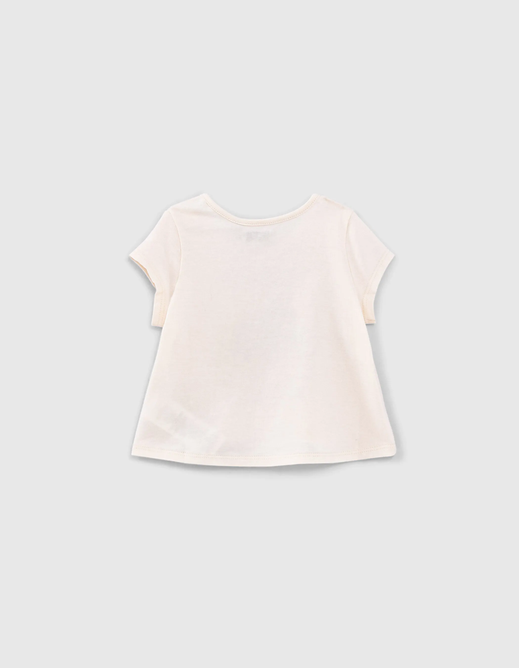 Tee-shirt écru bio visuel mules pailleté bébé fille 