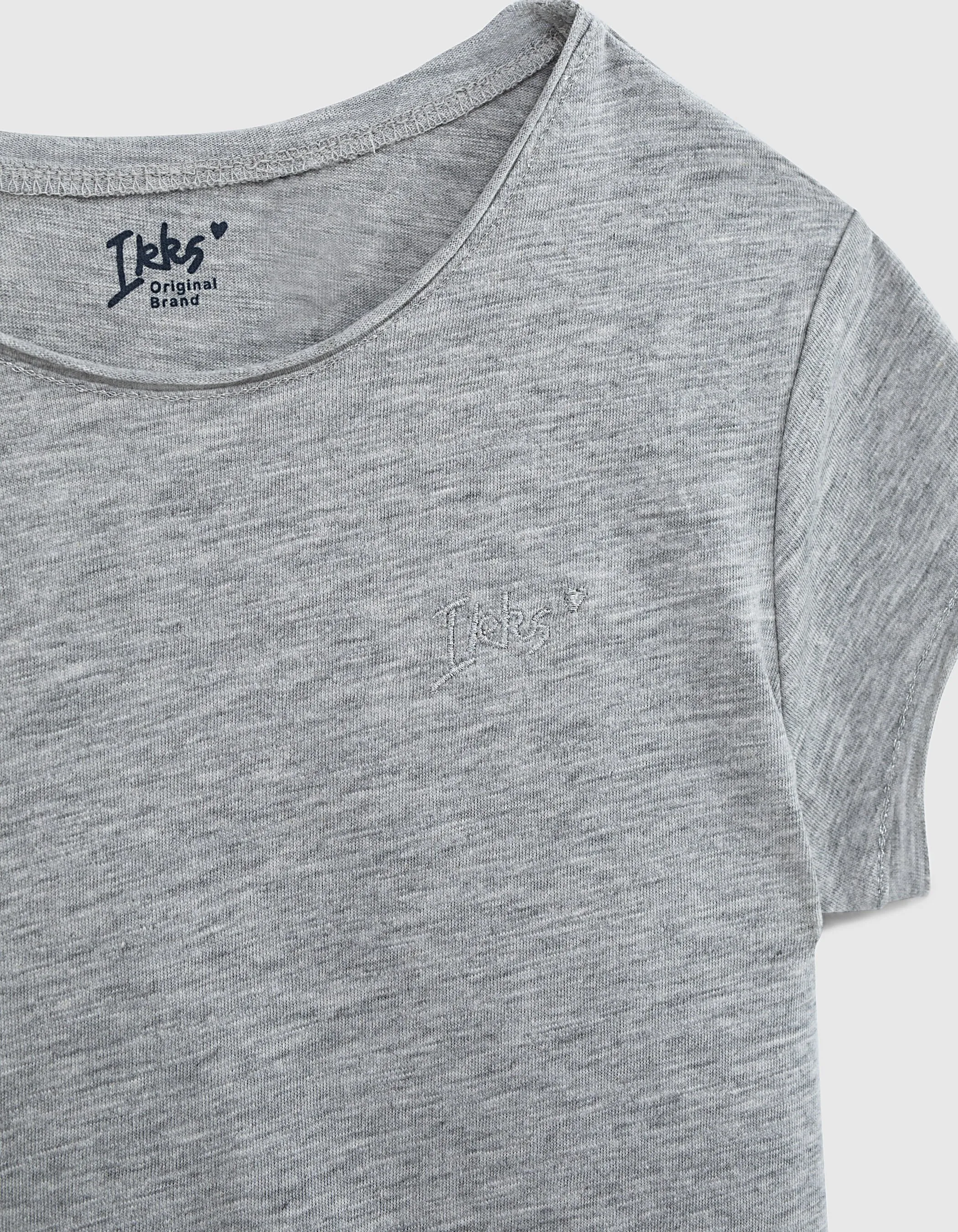 Tee-shirt gris Essentiel en coton bio fille