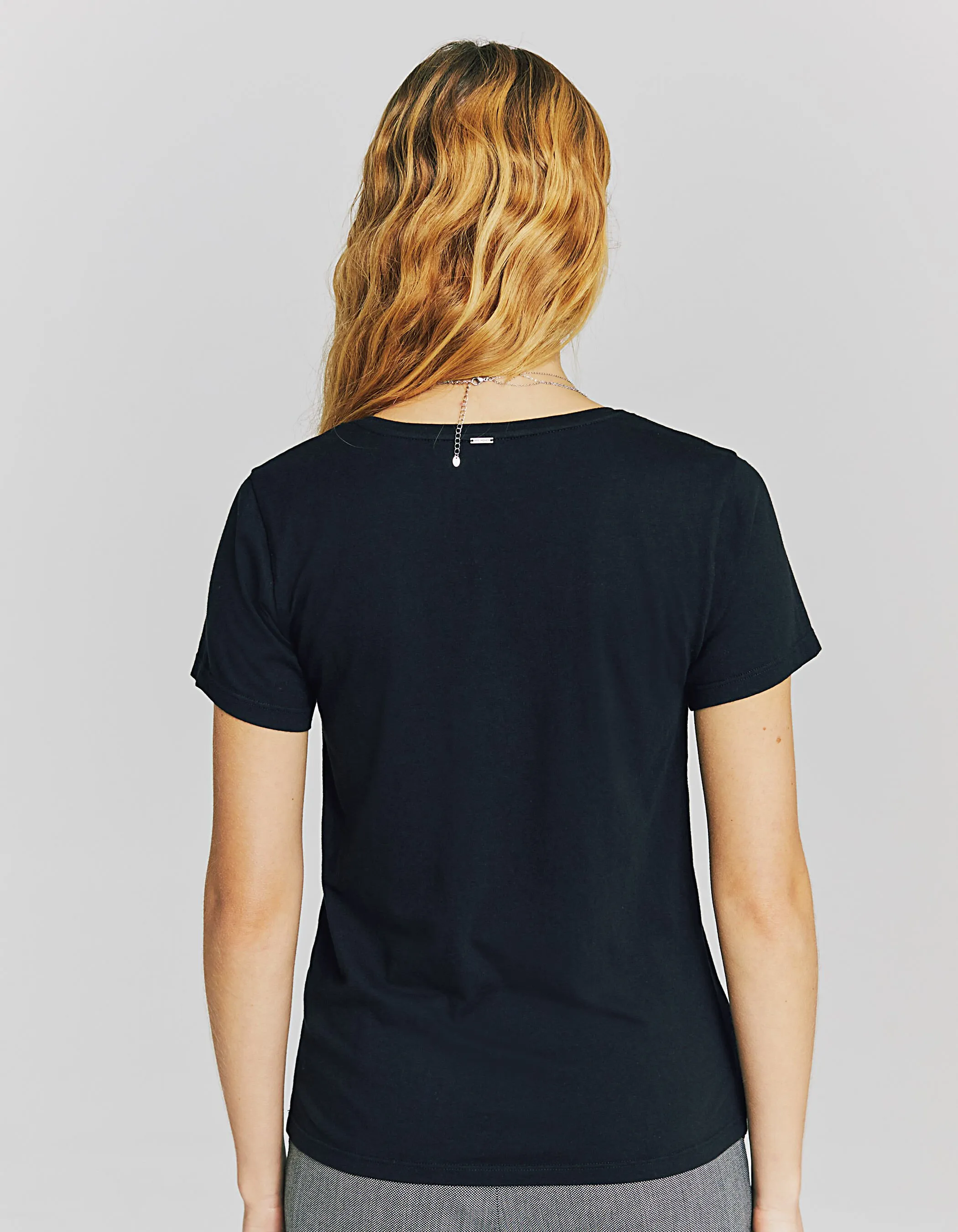 Tee-shirt noir imprimé tag Jisbar femme