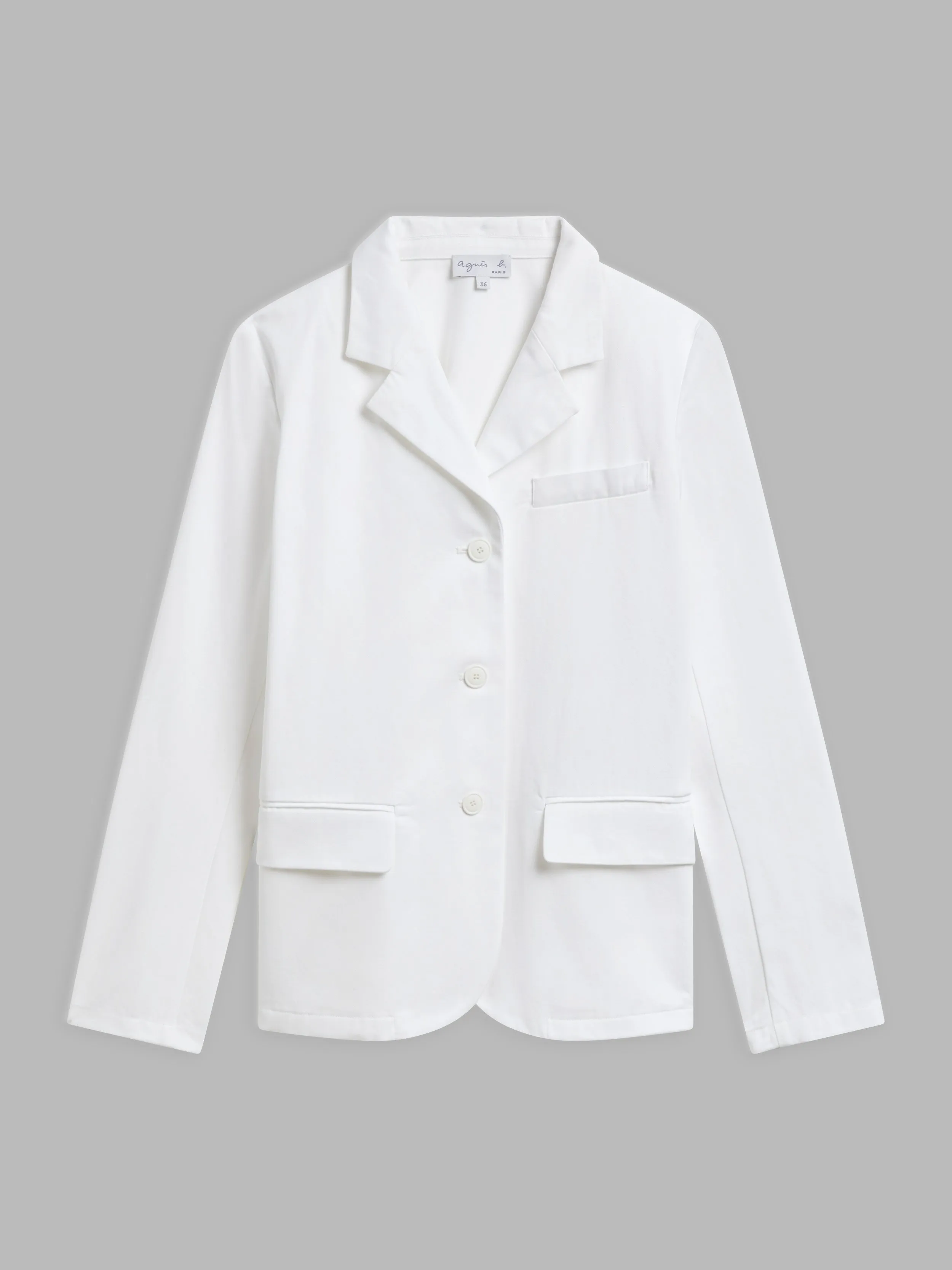 veste tailleur en coton blanc