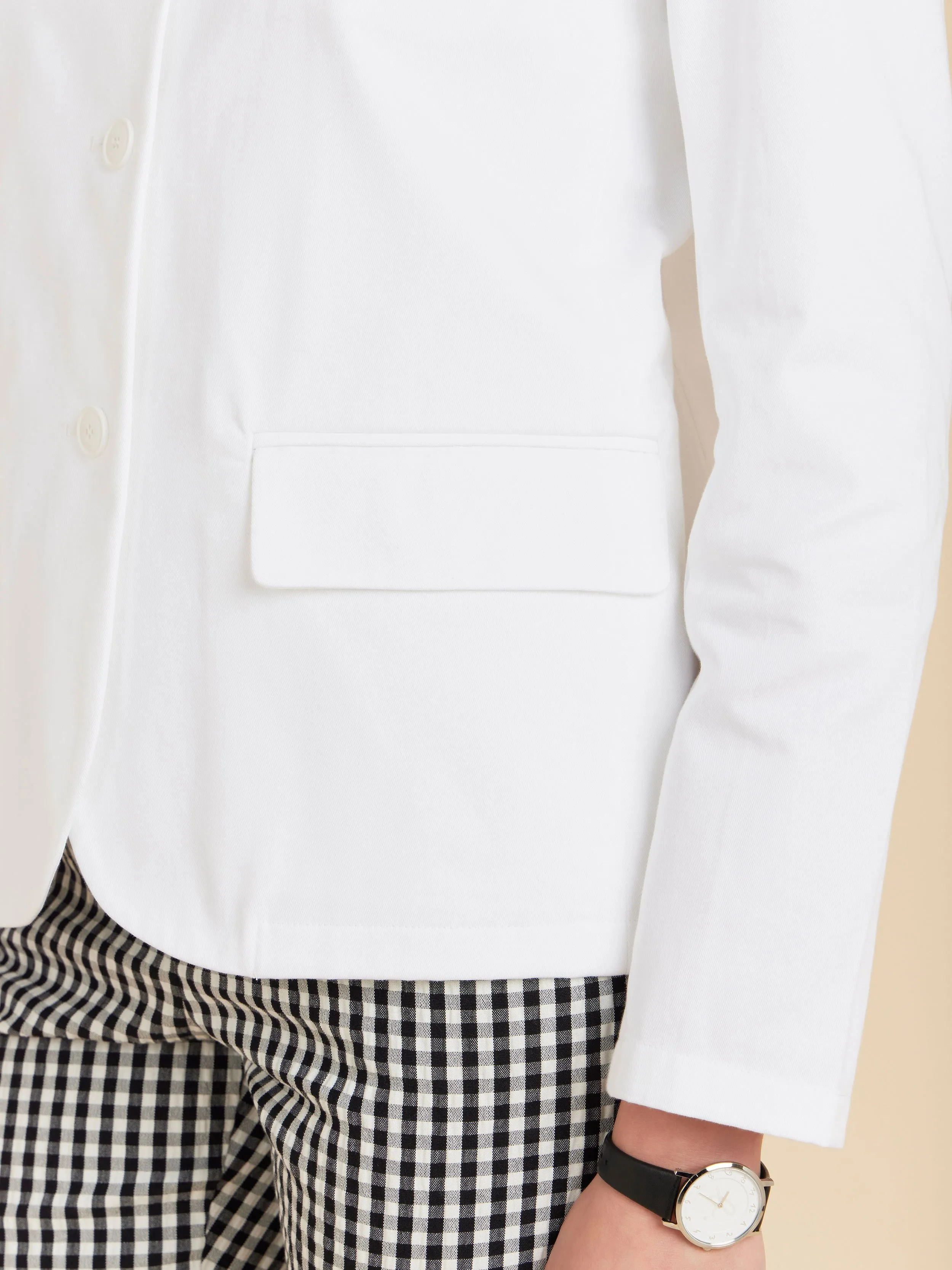 veste tailleur en coton blanc